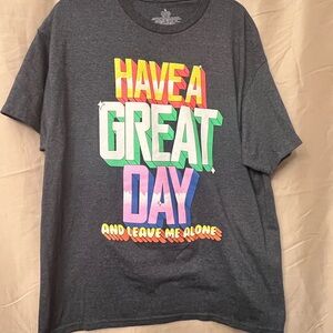 Graphic Tee with Colorful Text